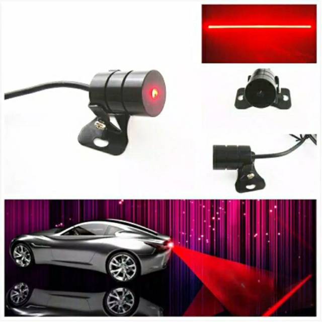 Lampu LED Laser Anti Tabrakan untuk Peringatan Rem Belakang Lampu Rem Laser Belakang Mobil Tahan Air