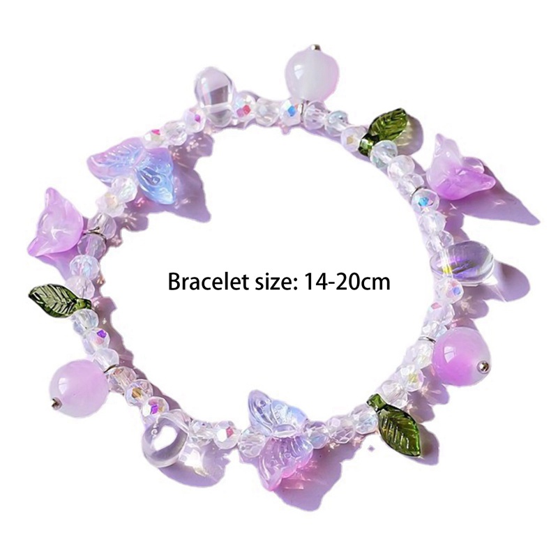 Gelang Rumbai Desain Bunga Aster Aksen Kristal Gaya Korea Untuk Wanita