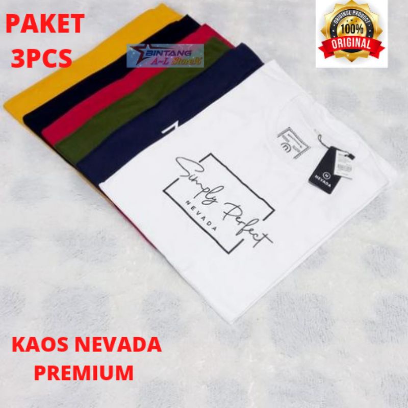 Paket 3pcs 100rb kaos Nevada brand matahari terbaru   M, L, XL, XXL BIG SIZE Motif RANDOMacak / kaos pria / kaos Nevada pria wanita / kaos Nevada 3pcs 100 Langan Pendek /  baju pria / Baju NEVADA / Kaos Nevada pria / Kaos pria distro / Kaos pria big size