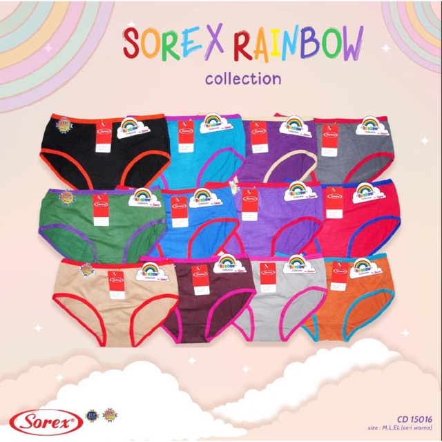 Celana dalam wanita rainbow CD Sorex 15016