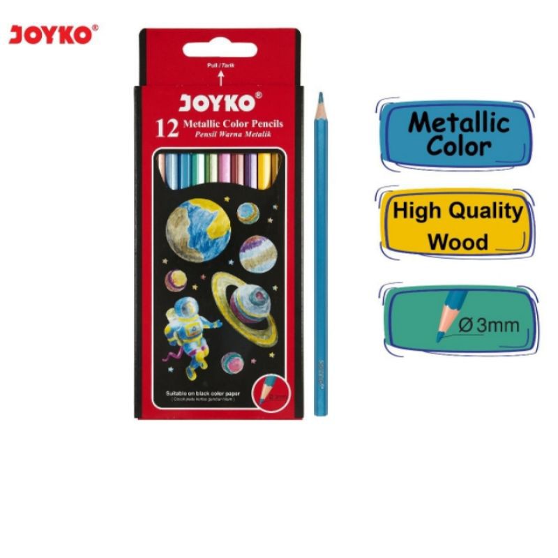 

Joyko Pensil Warna Metalik / Metallic Color Pencils 12 warna