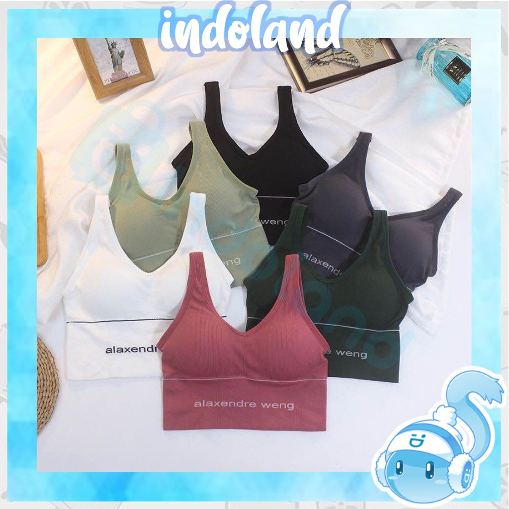 ☀ INDOLAND ☀ B054 SPORT BRA GYM BRA OLAHRAGA PUSH UP WANITA TANPA KAWAT SEXY IMPORT