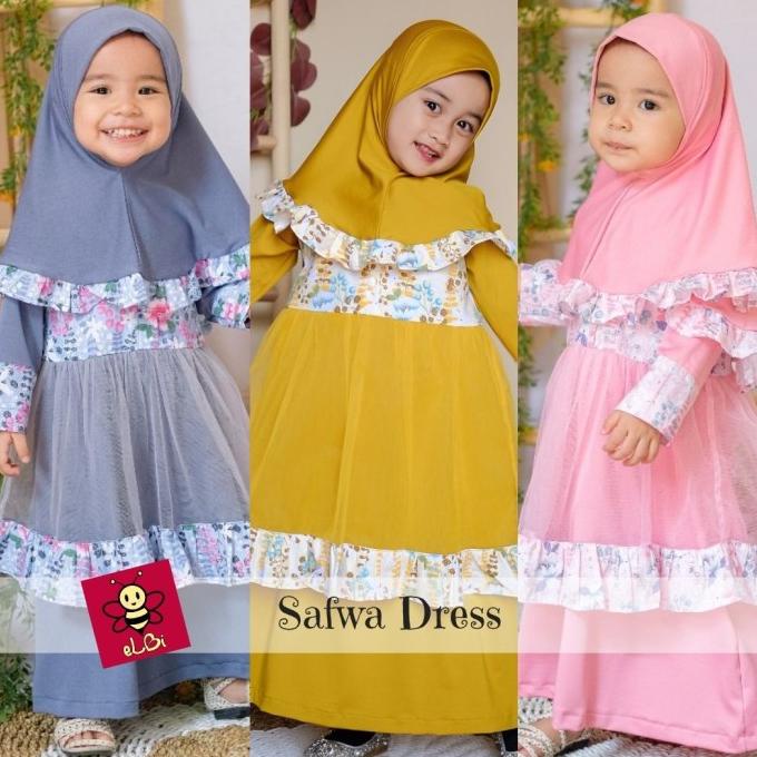 MURAH Safwa Dress - Baju Muslim Anak - Dress Muslim Anak - eLbi