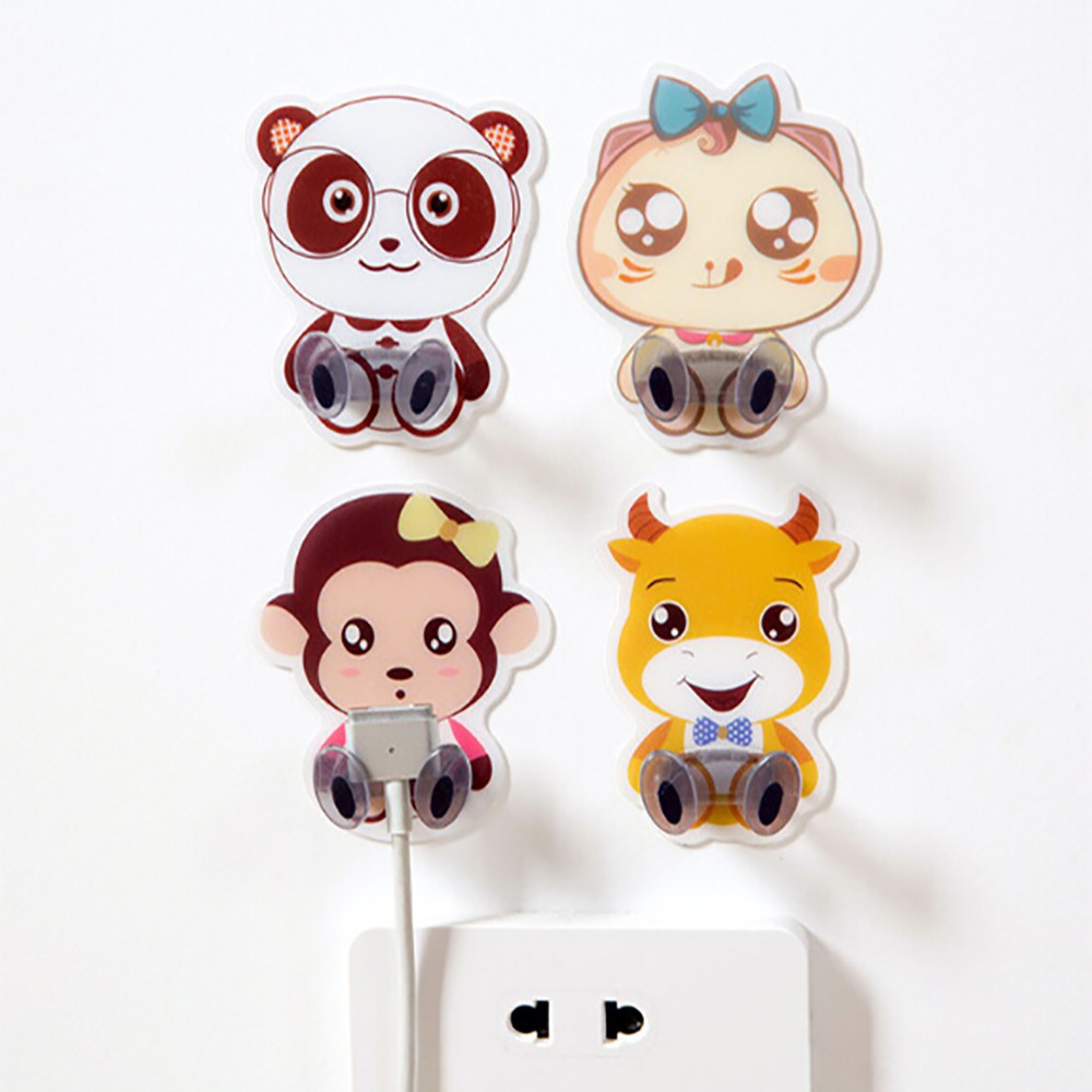 [henpud]Kartun Hewan Lucu Pengisap Sikat Gigi Wall Holder Piala Suction Kamar Mandi