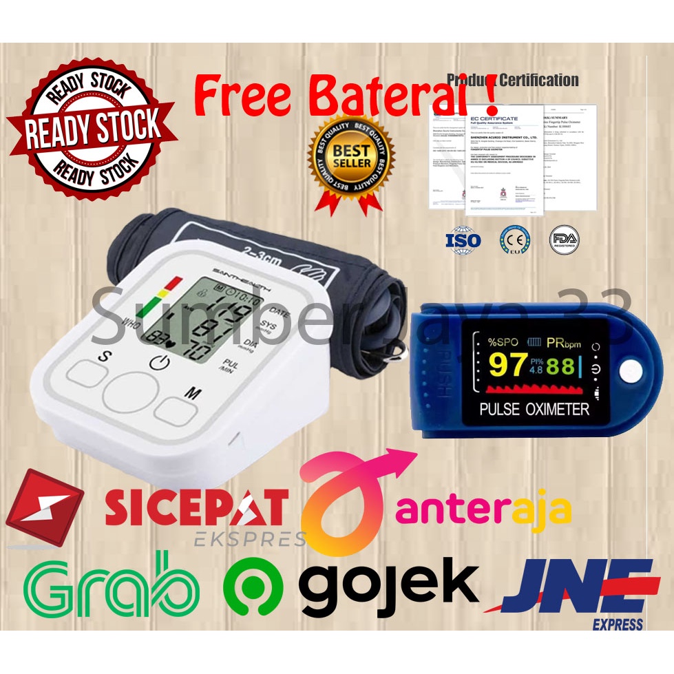 Paket Tensimeter + Pulse Oximeter Fingertip Sp02 SO911
