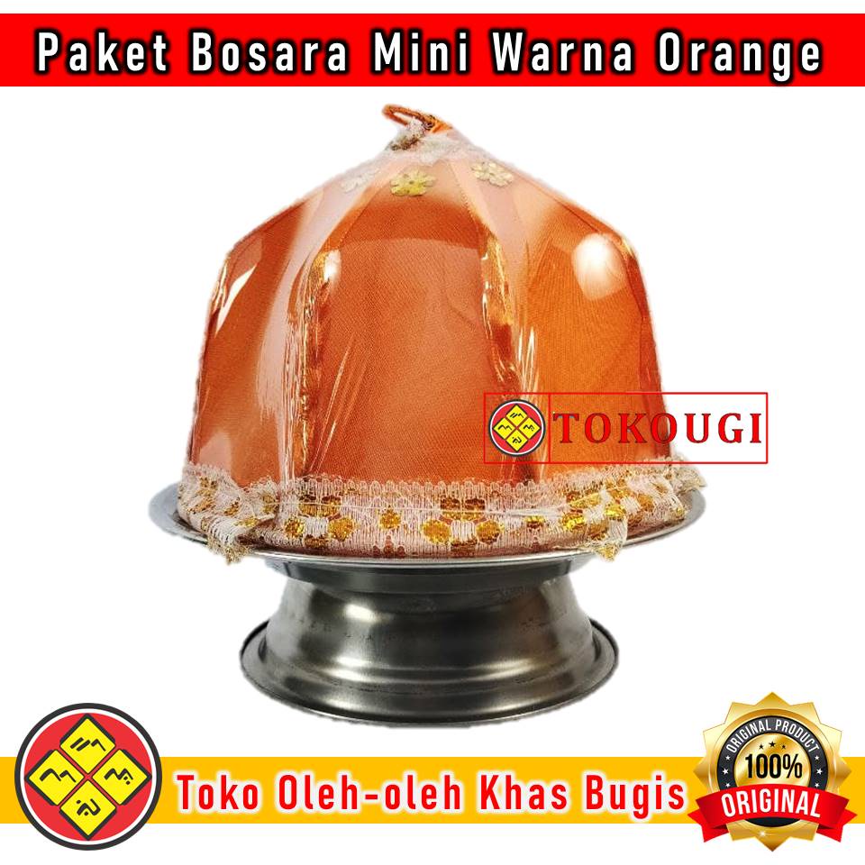 Bosara Mini Satu Paket Ukuran Piring Kecil Terbuat Bahan Stainless Penutup Warna Orange
