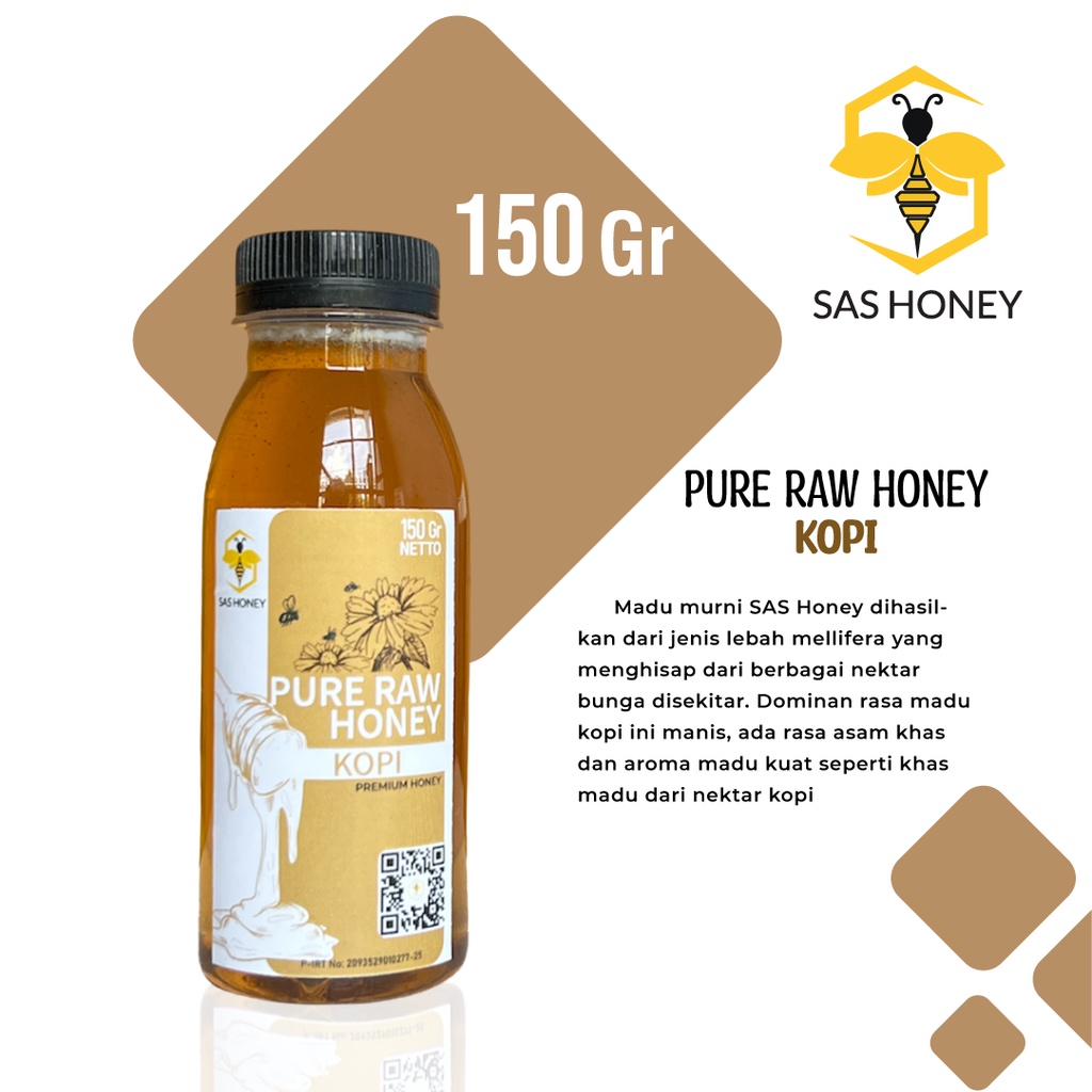 

Madu Asli Murni 150gr Sas Honey Nektar Bunga Kopi