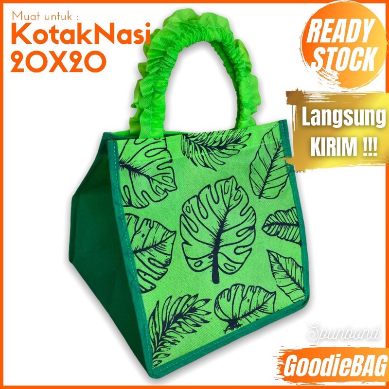 ViebeeSHOP | Tas Box Nasi | Tas Kotak Nasi Motif JANDA BOLONG Size 20X20 18X18