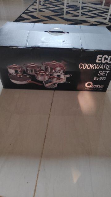 [khusus Gojek/grab] Ox-933 Panci Set Oxone Eco Cookware Set 12+2 Pcs