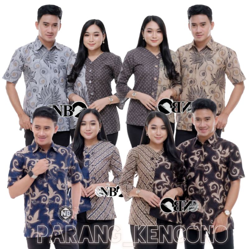 Baju Batik Couple Blouse Batik Kantor Couple Modern Dan Murah Kode - 01