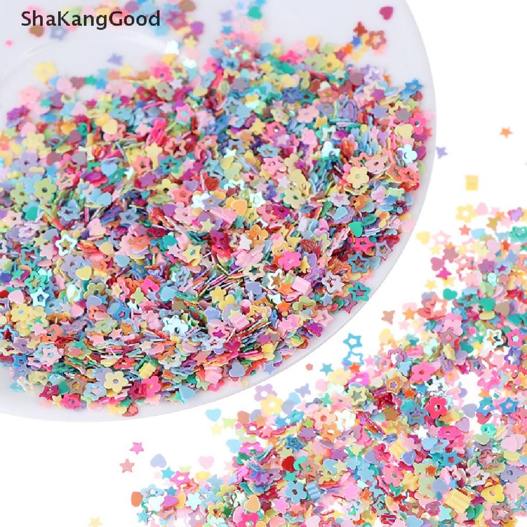 Glitter Flakes Bentuk Bintang Hati Bahan Resin Berat 15g Untuk Dekorasi