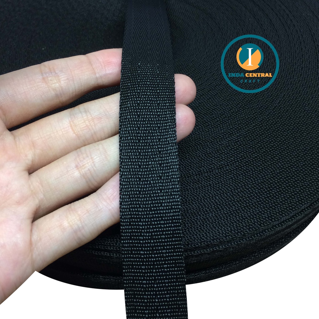 TALI WEBBING TAS SAFETY BELT KTB 2.0 CM HITAM METERAN