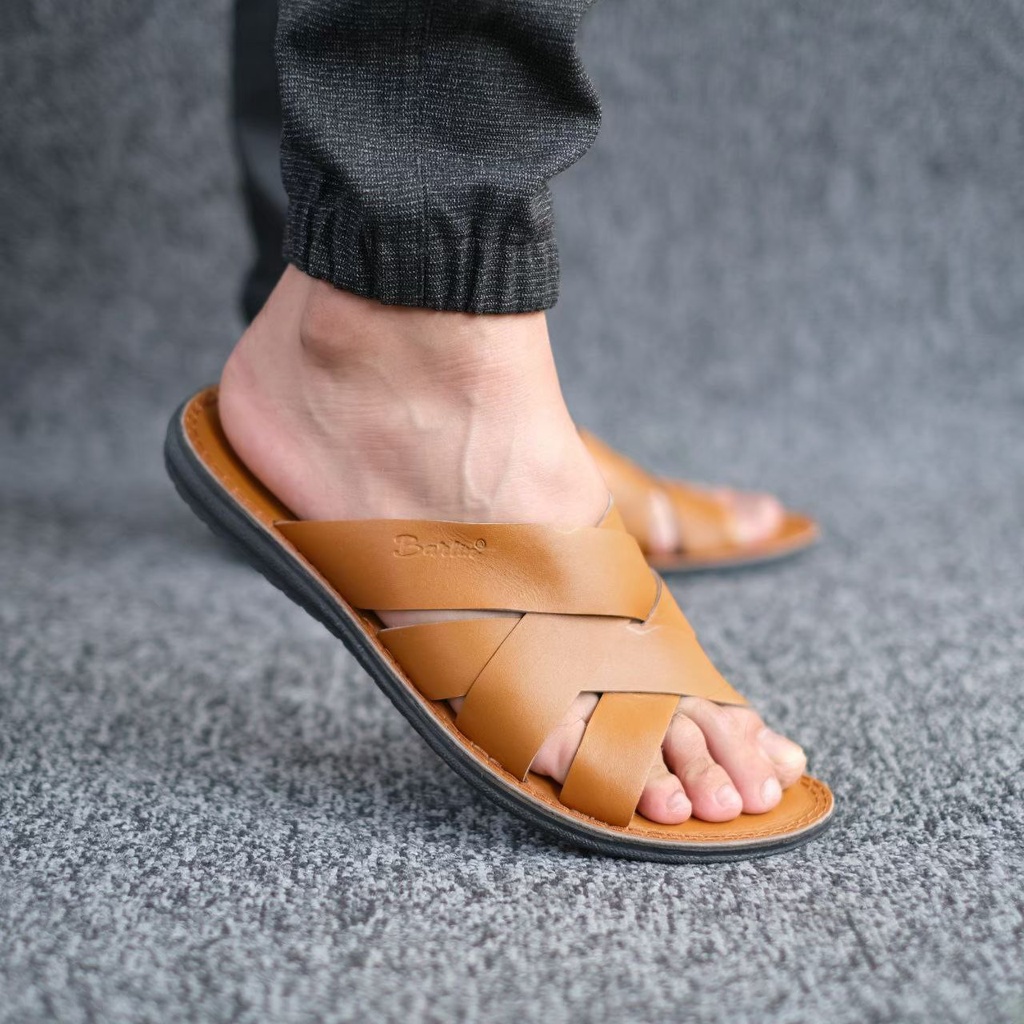 SANDAL SLIDE PRIA DEWASA SANTAI PRIA MINING BARLIN 0605 KULIT ASLI ORIGINAL CASUAL 100% PRIA KERJA KANTOR NYAMAN || SANDAL SLOP PRIA INDIAN TERBARU LEBARAN 2022