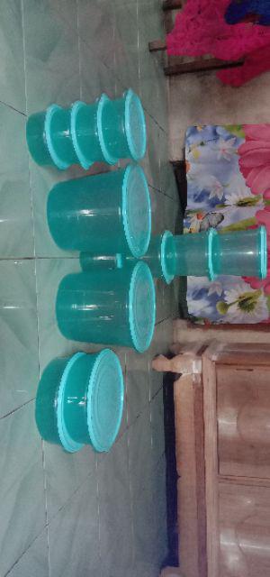 Bambang Kopdar Toples Plastik Warna Biru Tosca Isi 12pcs Bpa Free Microwave Safe