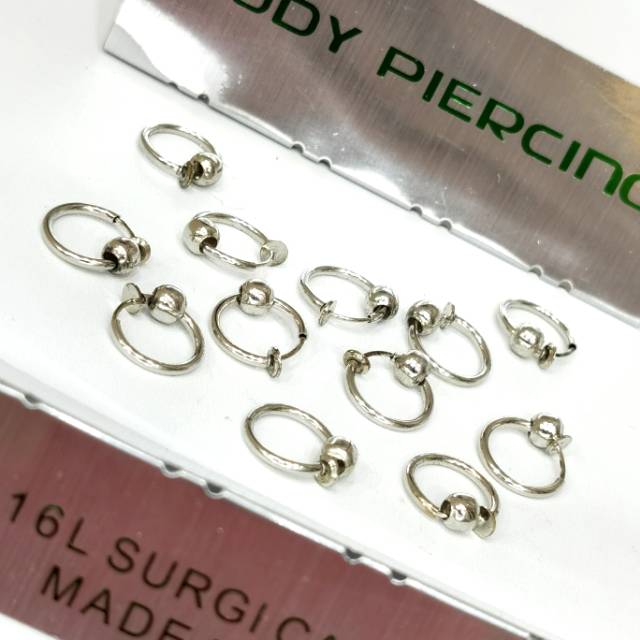 [SIAP KIRIM] ANTING PIERCING | ANTING METAL | ANTING FAKE COWOK CEWEK AT11