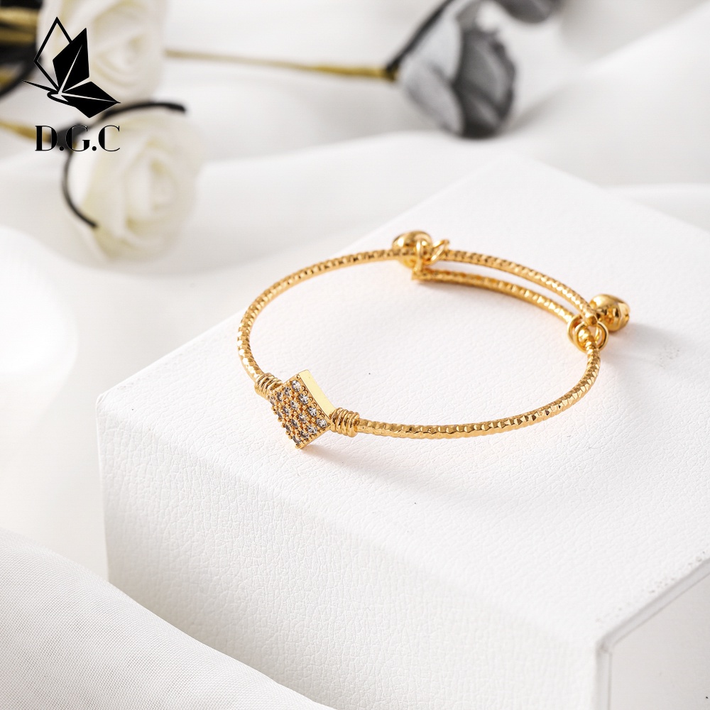 ✨D.G.C✨♥Gelang Tangan Titanium Anak Perempuan Aesthetic Korean Style Berlian Aksesoris Bayi Jewelry Perhiasan Emas D526