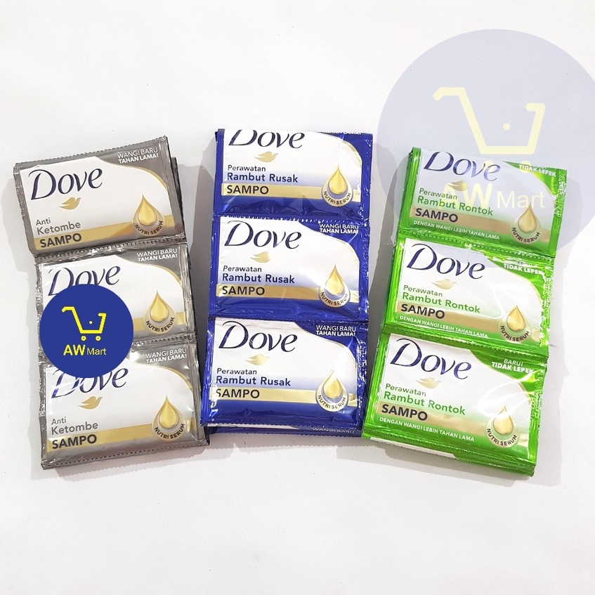 DOVE SHAMPOO 12 SACHET X 9 ML RENCENG - Perawatan Rambut Rusak &amp; Rontok