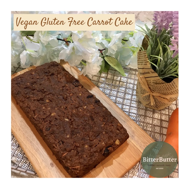 

Vegan Gluten Free Carrot Cake 20x10cm. No Egg, Low Fat, Low Sugar