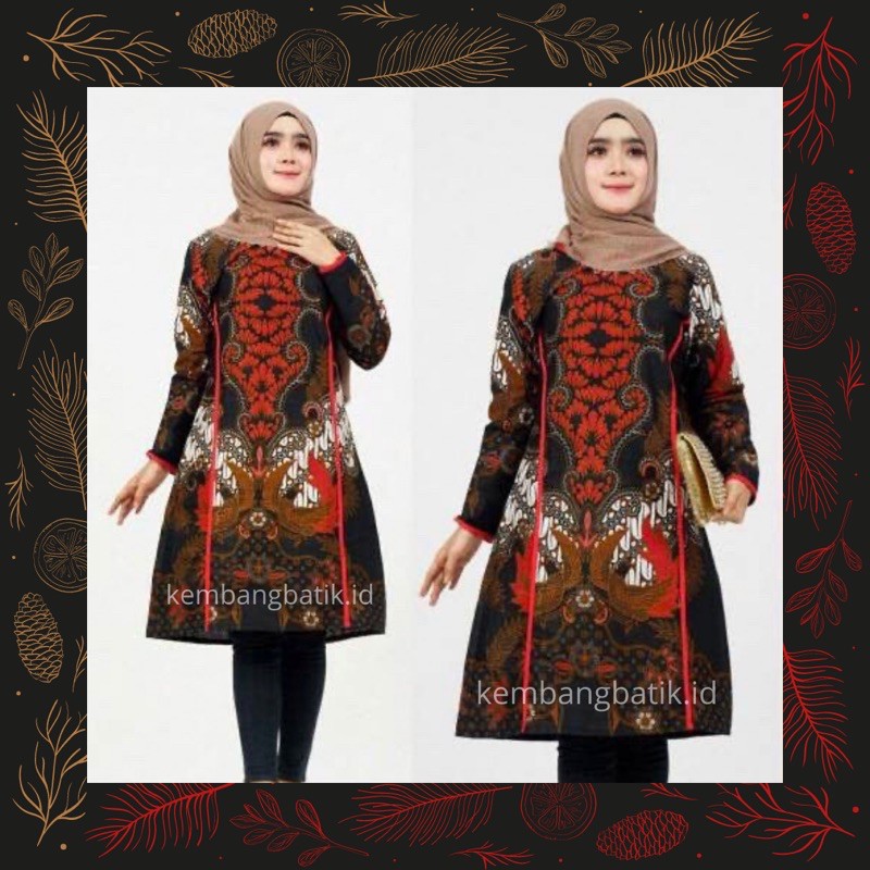 Baju Atasan Wanita Fashion Muslim Tunik Batik Modern