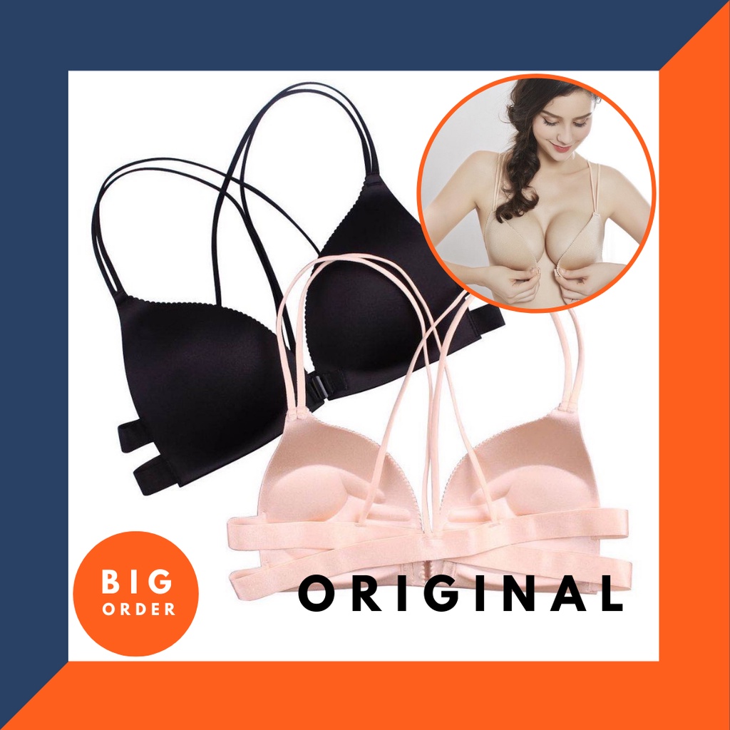 Bra BH  Wanita Pengait depan Tali Silang Seamless Push Up Bra Premium Korea BH07 - BOS