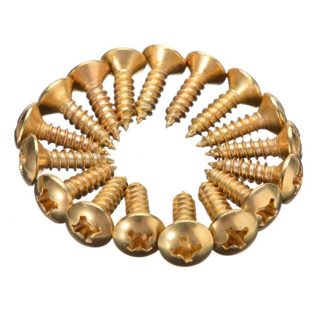 Nanas 50pcs/set Sekrup Pickguard Gitar Emas Hitam Perak Luthier Alat DIY Aksesoris Gitar