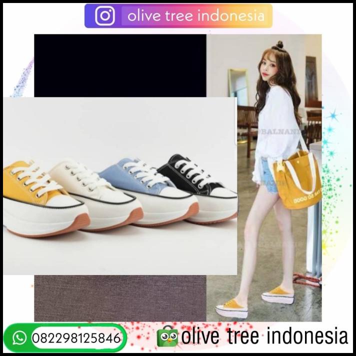 Sepatu Wanita Wedges Denim Ani