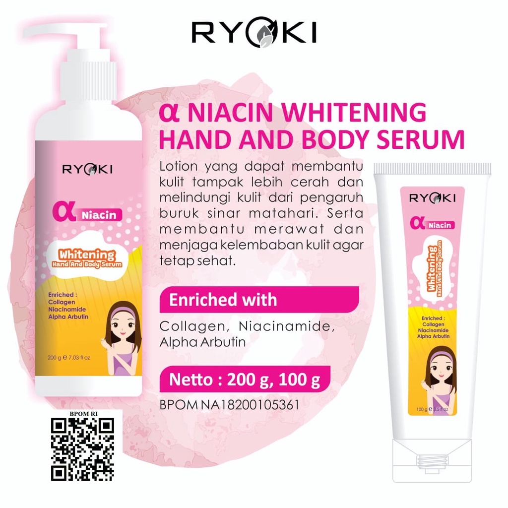 Ryoki Whitening Hand And Body Serum Original BPOM Murah