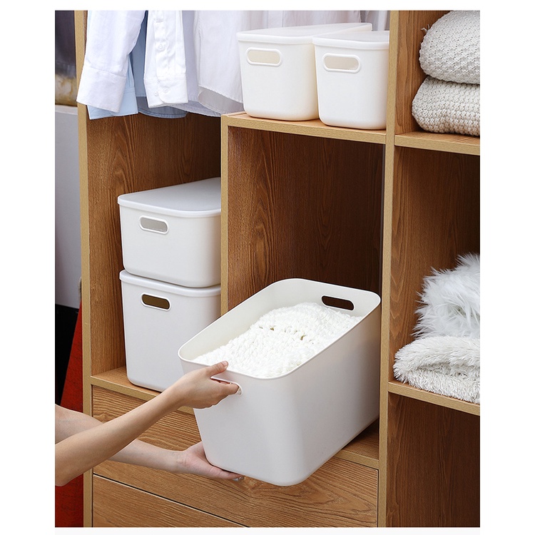 【RUMATIDY】Storage Penyimpanan Dengan Tutup Serbaguna Estetik Aesthetic Putih Storage Box Organizer Rumah