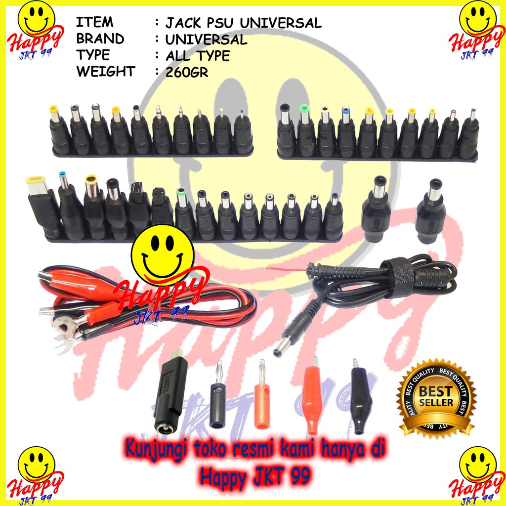 [ HAPPY JKT 99 ] JACK PSU UNIVERSAL LENGKAP TERBARU  ALL TYPE CONECTOR DC POWER ADAPTOR