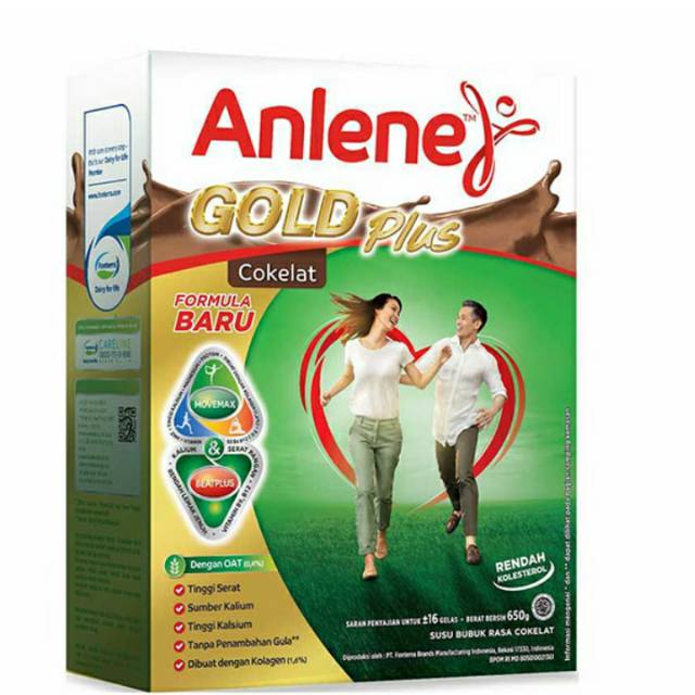 

Susu Anlene Gold plus cokelat atau vanila atau original 650 gram