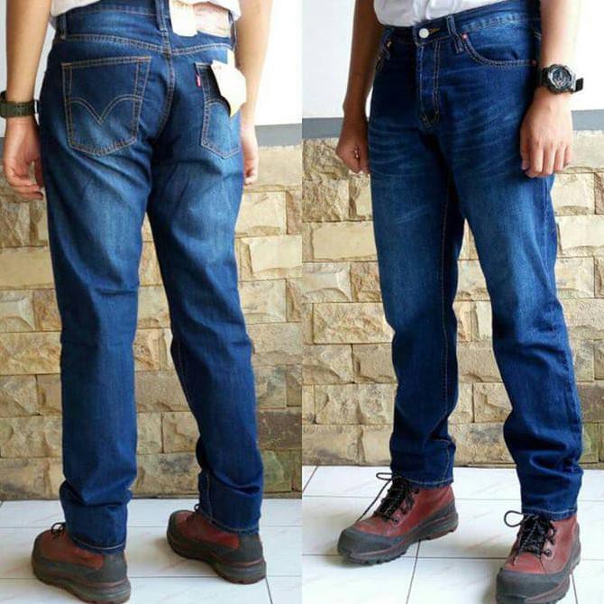 Terlaris - Celana Jeans Merk Levis 501 Classic Blue Wash Grade Original Murah - Biru, 31 - Promo