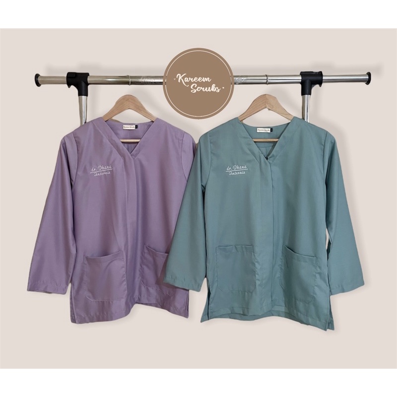 SCRUB RESLETING JAKET / ZIPPER KERAH V / BAJU JAGA DOKTER PERAWAT / SERAGAM OKA / BAJU DINAS BAJU DO