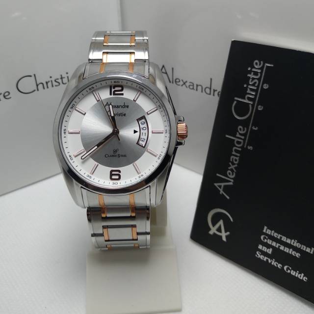 Jam tangan pria Alexandre Christie AC 8289MD kombinasi rosgold original