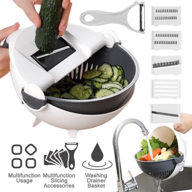 Alat Pemotong Sayur Buah Wet Basket Vegetable Cutter Serbaguna Parutan Multifungsi Merk GSF