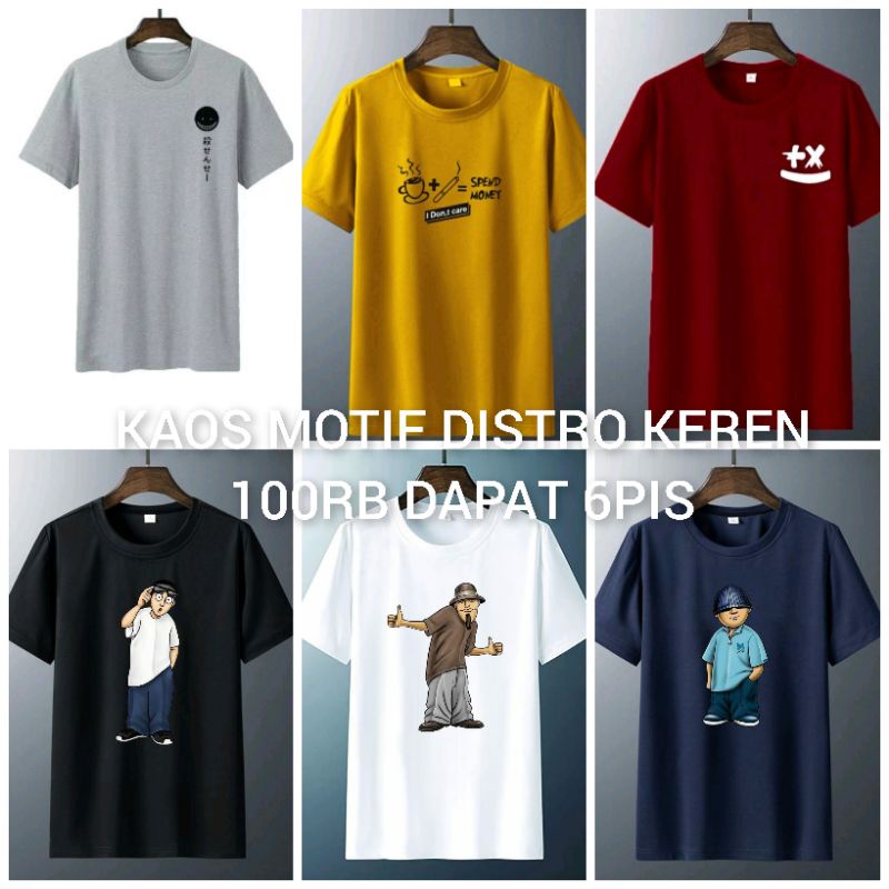 PAKET HEMAT ISI 6 PCS KAOS RANDOM/BAJU KAOS PRIA MURAH KEREN KEKINIAN/ATASAN LENGAN PENDEK/KAOS JUMB