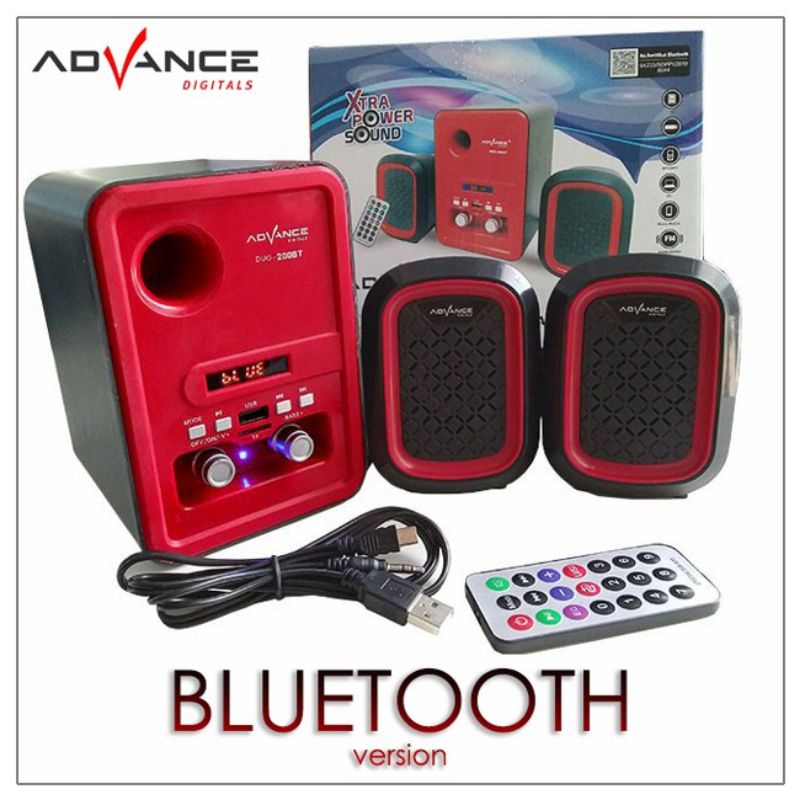 Advance Duo-200Bt Speaker Power Sound Bluetooth Portable Subwoofer Super Bass Aux Radio Fm Memory Card