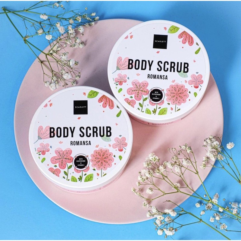 SCARLETT - Romansa Whitening Body scrub / Lulur Badan Pemutih Badan, Perontok Daki