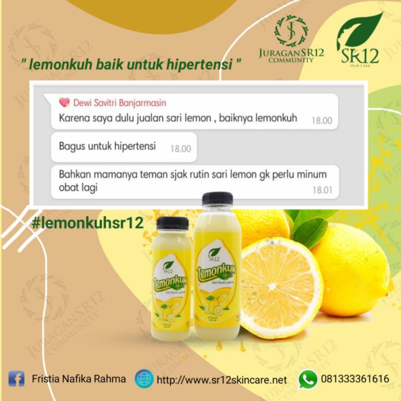 SR12 LEMONKUH / SARI LEMON ORIGINAL / MINUMAN NUTRISI DIET DETOX HERBAL PELANGSING ALAMI