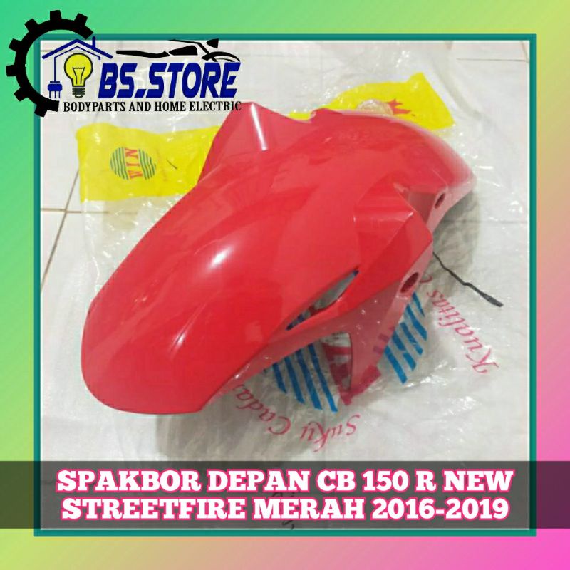 SPAKBOR SLEBOR  DEPAN HONDA CB 150 R NEW STREETFIRE MERAH 2016 2017 2018 2019 | FRONT FENDER CN 150 R NEW MERAH 2016-2019 | MERK WIN