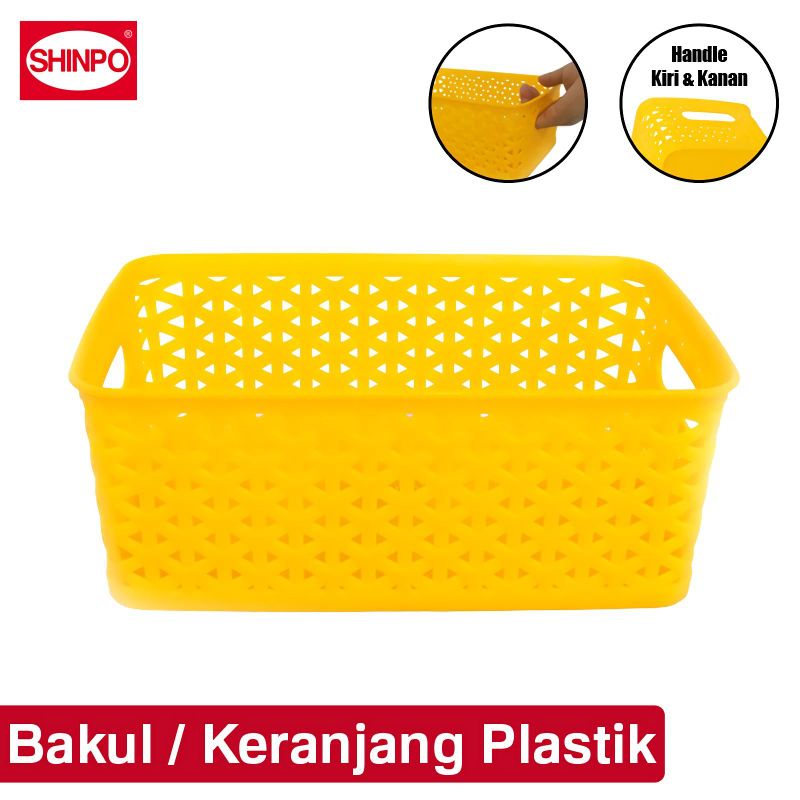 SHINPO Bakul / Keranjang Plastik Model kotak 27 x 17 CM Wadah Storage