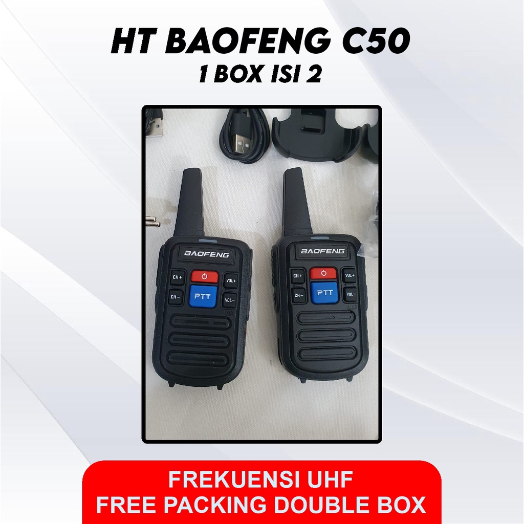 HT  BAOFENG BF-C50 Set 2 Unit BAOFENG BF C50 Two Way Mini Walkie Talkie UHF Single Band