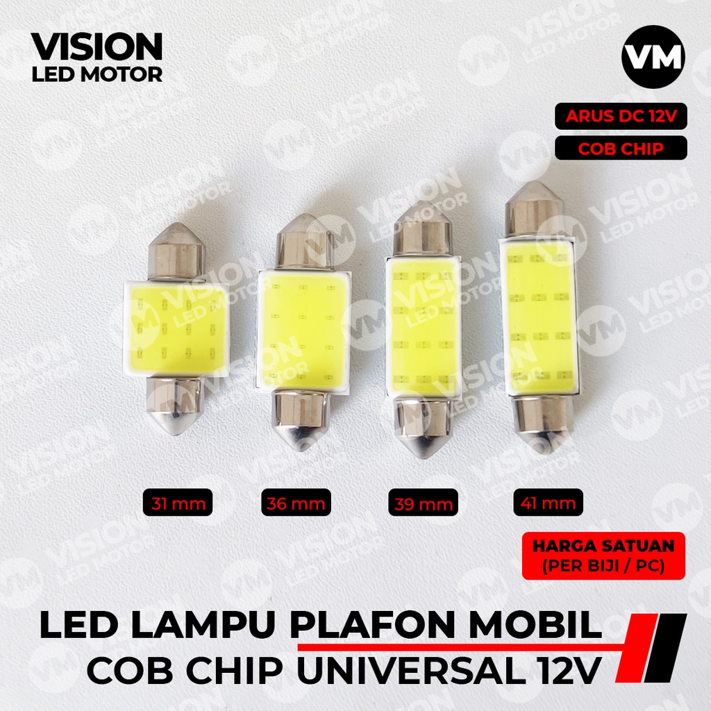 LED LAMPU PLAFON MOBIL COB CHIP UNIVERSAL ARUS DC 12V