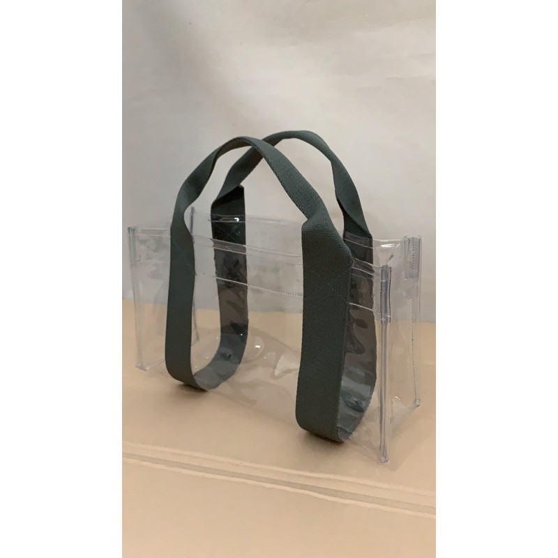 Tas Tote PVC Mika Transparant Fashion Dengan Pouch cocok untuk konser