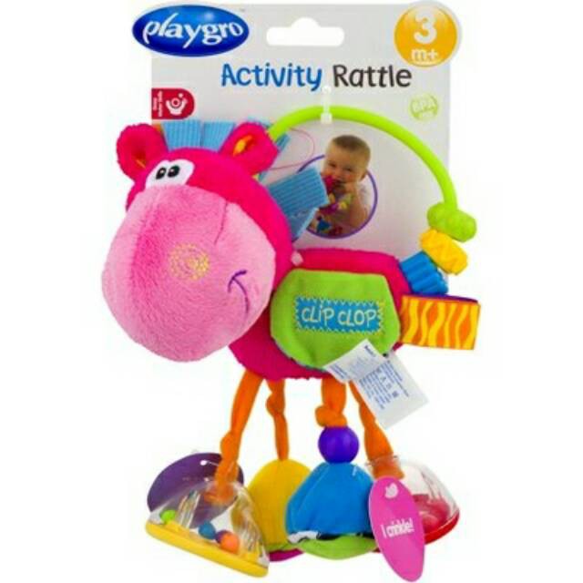 Playgro Clopette Activity Rattle Pink Mainan Anak