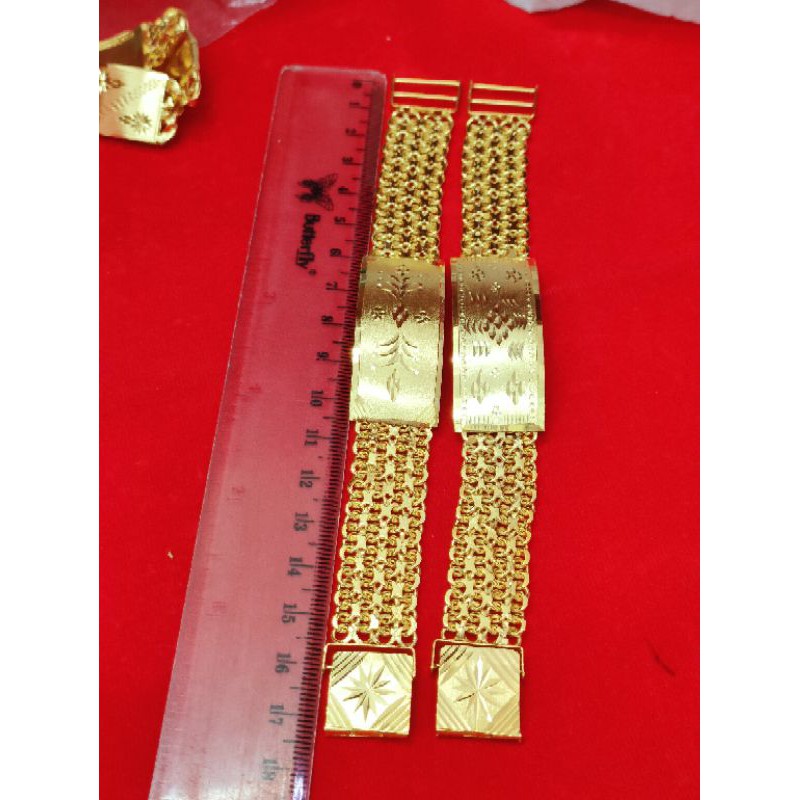 GELANG RANTE DEWASA PERAK 925 MODEL EMAS ASLI LAPIS EMAS 24K WARNA GOLD