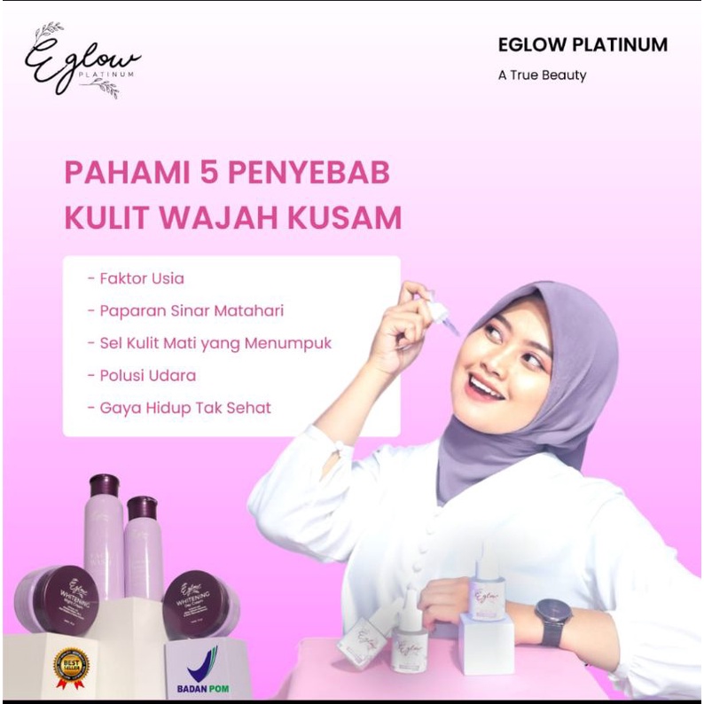 Paket Eglow Platinum Kemasan Baru Skincare bpom mencerahkan kulit wajah-8
