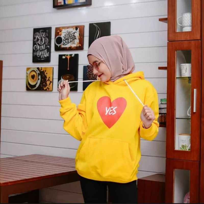 LOVE YES HOODIE || SWEATER PRIA DAN WANITA || JAKET PRIA MURAH #LY