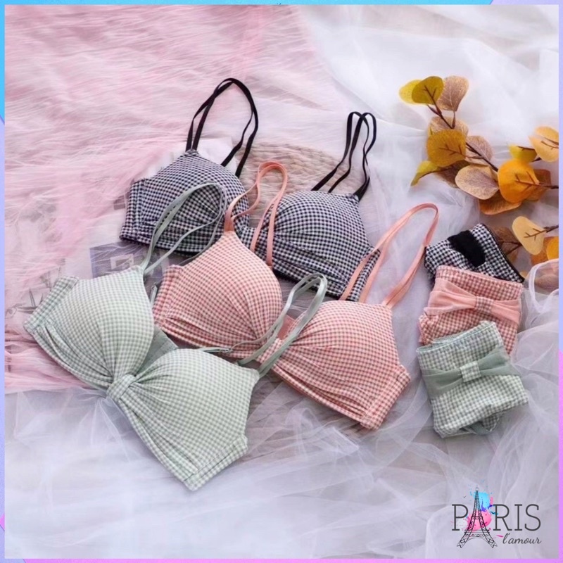 PARIS Bra Push Up BH Sexy Pakain Dalam Wanita Jepang Seksi Model Grid Kotak 1050