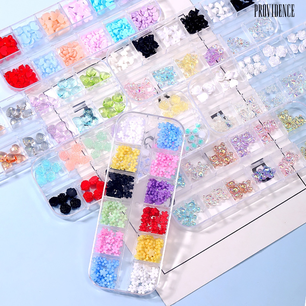 Ornamen Bunga Camellia / Beruang / Hati / Pita Bahan Resin Untuk Dekorasi Nail Art