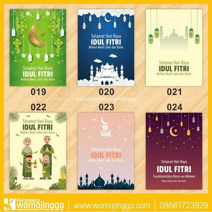 

Kartu Lebaran Ucapan Idul Fitri- Kertas Fancy Tebal Free Amplop